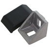 Set Aluminium die-cast angle and cover cap, 20 mm, slot 5, for M4, plain