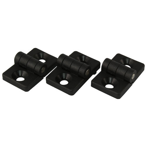 MINI Plastic hinge, Type I/B, 20 x 16 mm, slot 5 und 6, black, not detachable